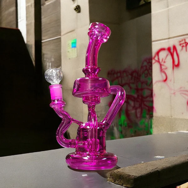 9.5" Neon Recycler Water Pipe - - Image 4